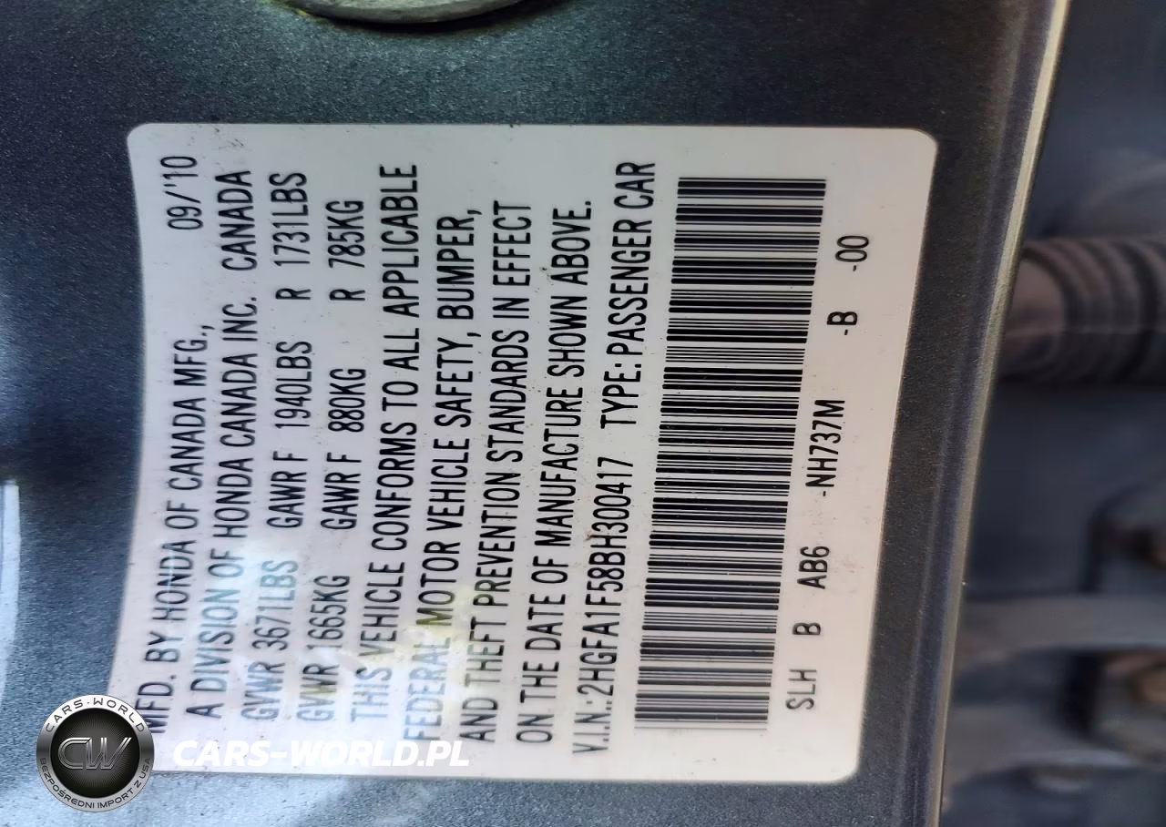 2011 Honda Civic Lx VIN:2HGFA1F58BH300417 - 12