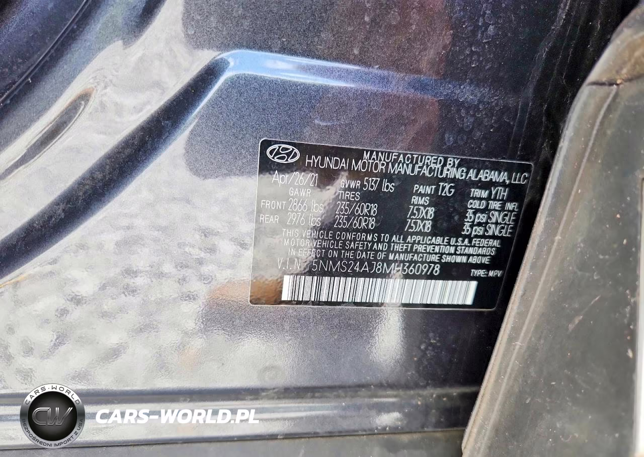 2021 Hyundai Santa Fe Sel VIN:5NMS24AJ8MH360978 - 12