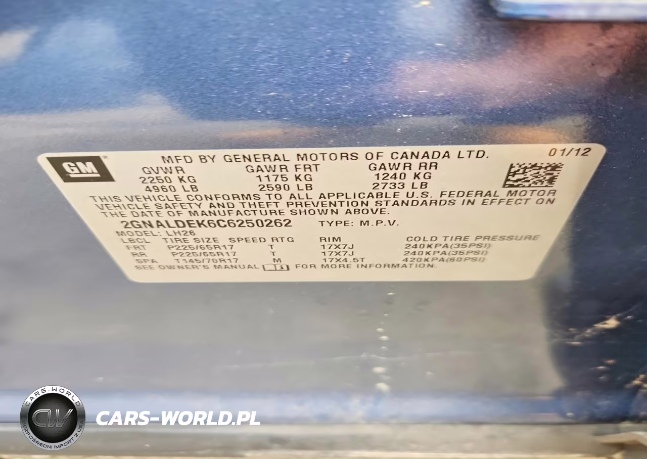 2012 Chevrolet Equinox Lt VIN:2GNALDEK6C6250262 - 13