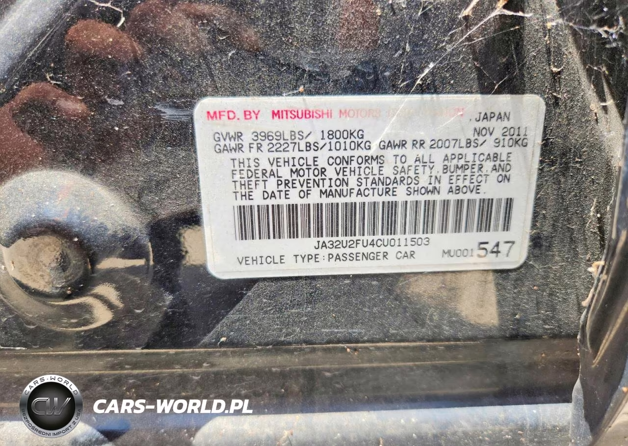 2012 Mitsubishi Lancer Es-Es Sport VIN:JA32U2FU4CU011503 - 12