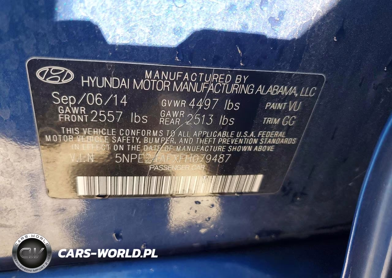 2015 Hyundai Sonata Se VIN:5NPE24AFXFH079487 - 12