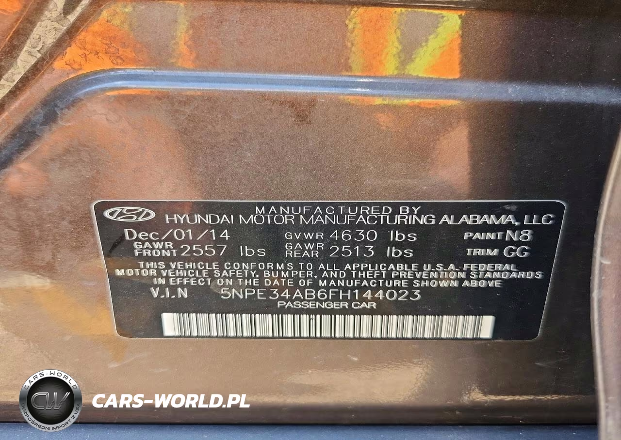 2015 Hyundai Sonata Limited 2.0T VIN:5NPE34AB6FH144023 - 12