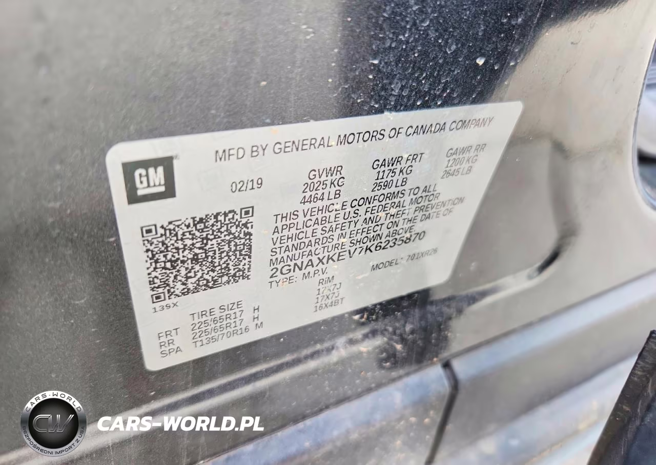 2019 Chevrolet Equinox Lt VIN:2GNAXKEV7K6235870 - 13