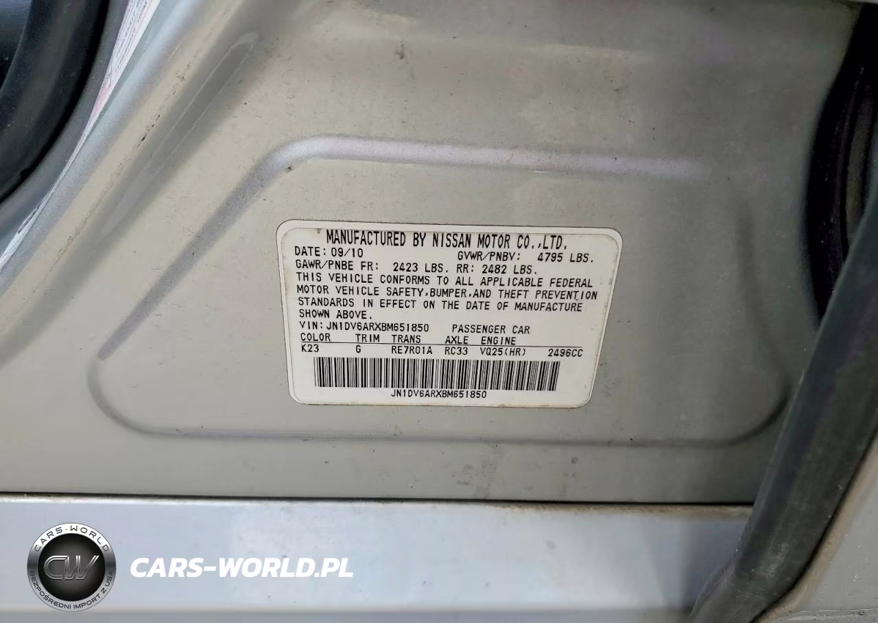 2011 Infiniti G25 Sedan X VIN:JN1DV6ARXBM651850 - 12