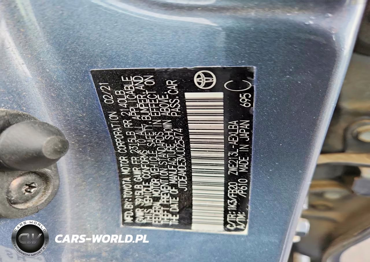 2021 Toyota Corolla Le VIN:JTDEAMDE3MJ025474 - 12