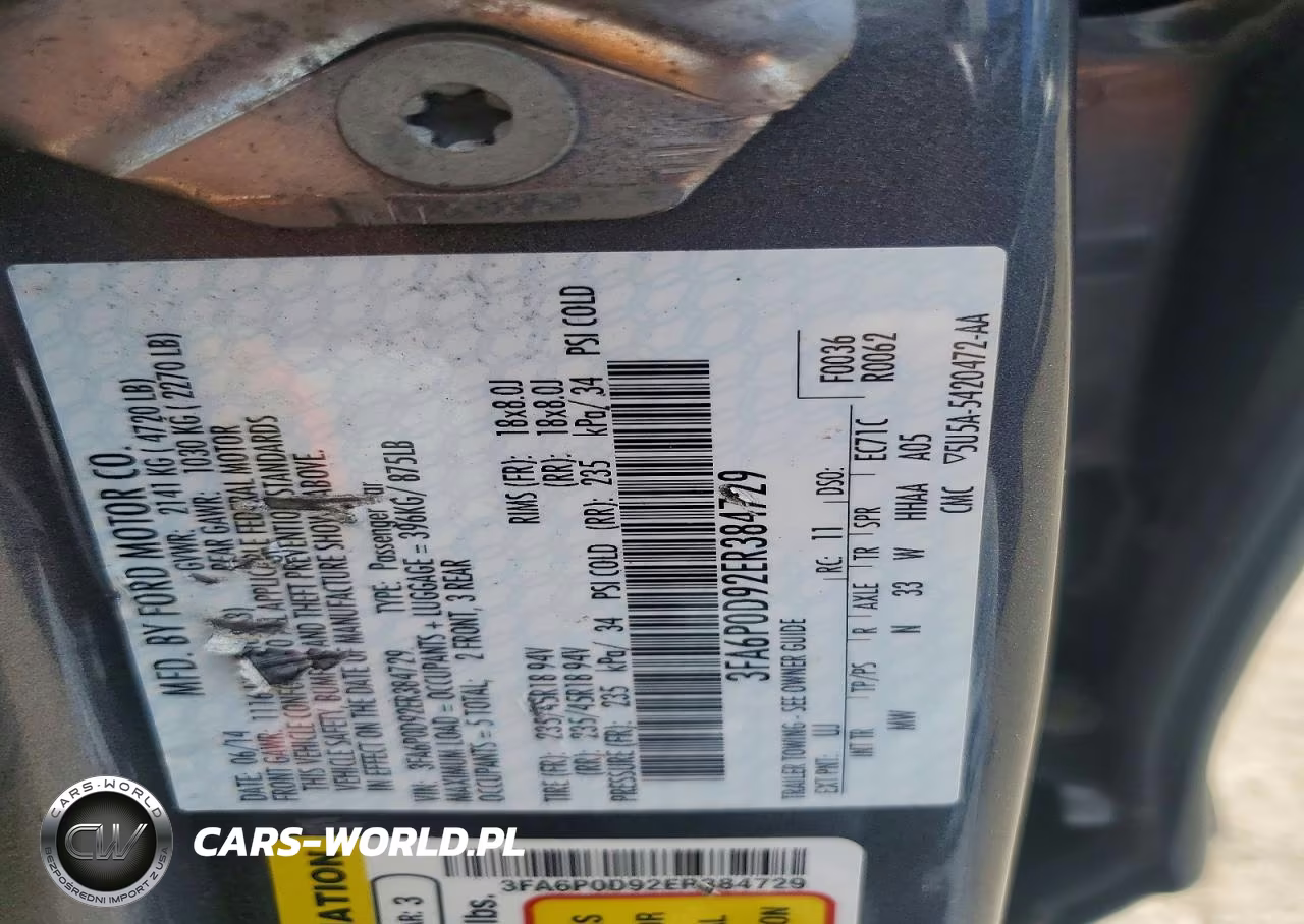 2014 Ford Fusion Titanium VIN:3FA6P0D92ER384729 - 12