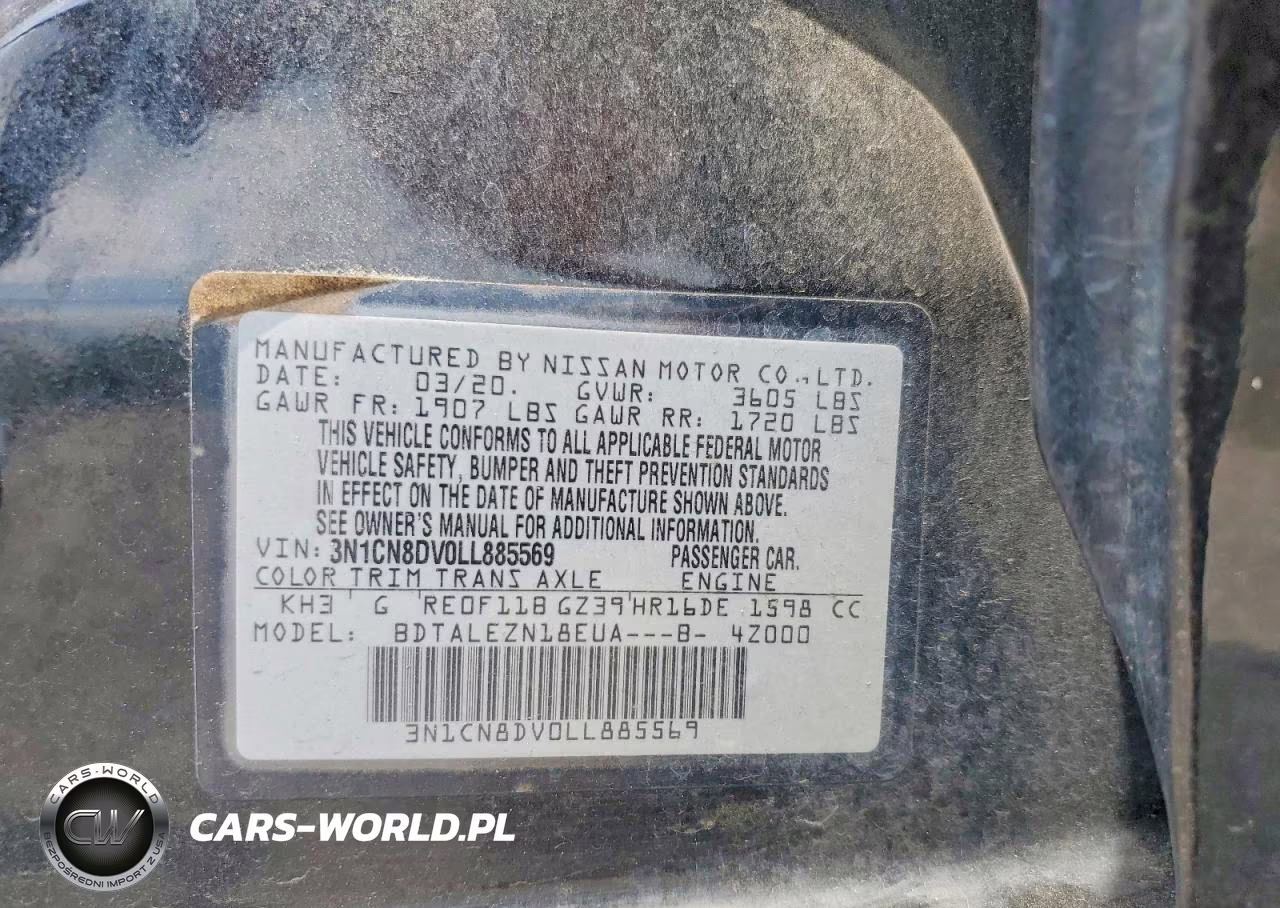 2020 Nissan Versa S VIN:3N1CN8DV0LL885569 - 12