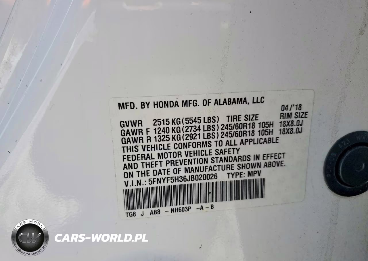 2018 Honda Pilot Ex VIN:5FNYF5H36JB020026 - 13