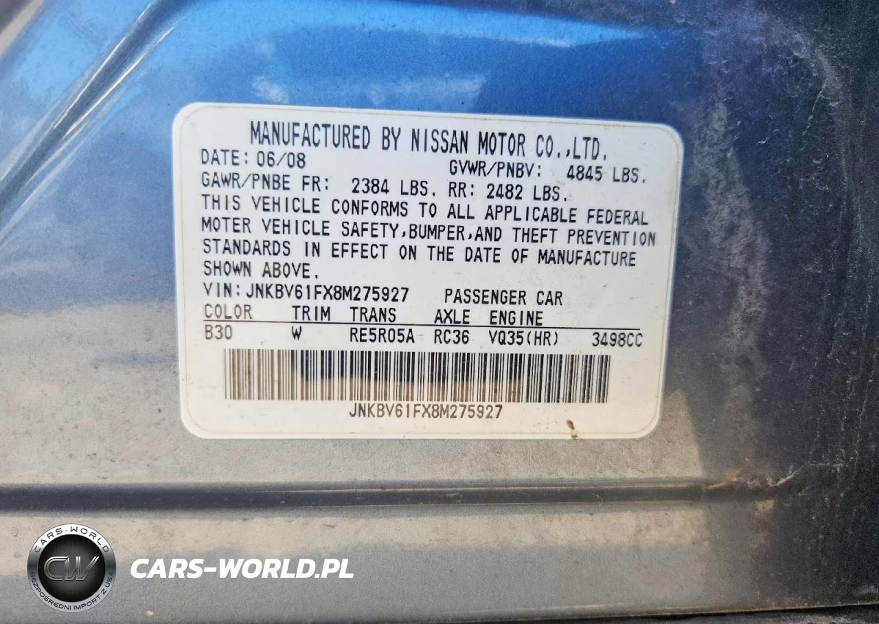 2008 Infiniti G35 X VIN:JNKBV61FX8M275927 - 12