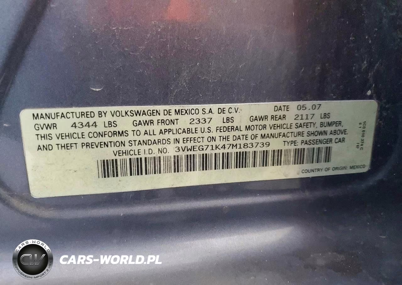 2007 Volkswagen Jetta Wolfsburg VIN:3VWEG71K47M183739 - 12