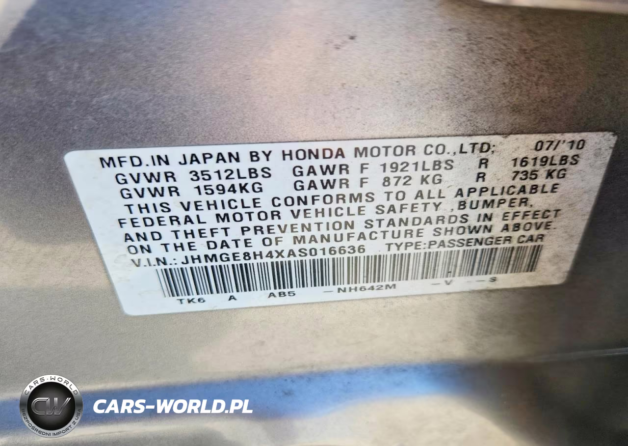 2010 Honda Fit Sport VIN:JHMGE8H4XAS016636 - 13