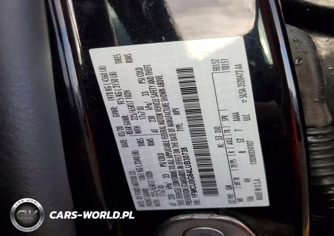 2020 Ford Escape Se VIN:1FMCU0G64LUB30738 - 12