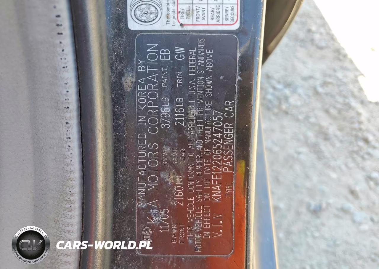 2006 Kia Spectra Ex VIN:KNAFE122065247057 - 12