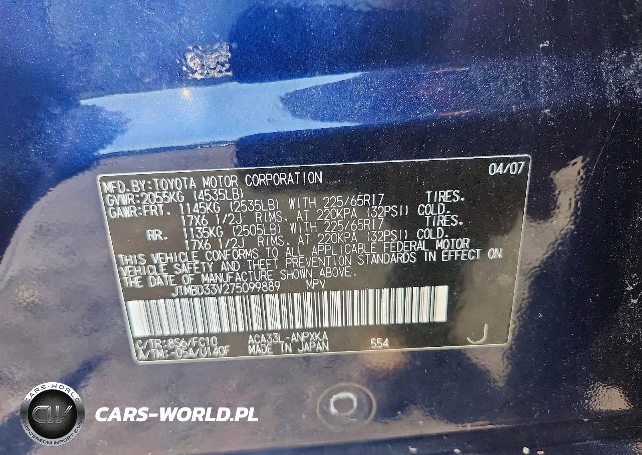 2007 Toyt Rav4 VIN:JTMBD33V275099889 - 13