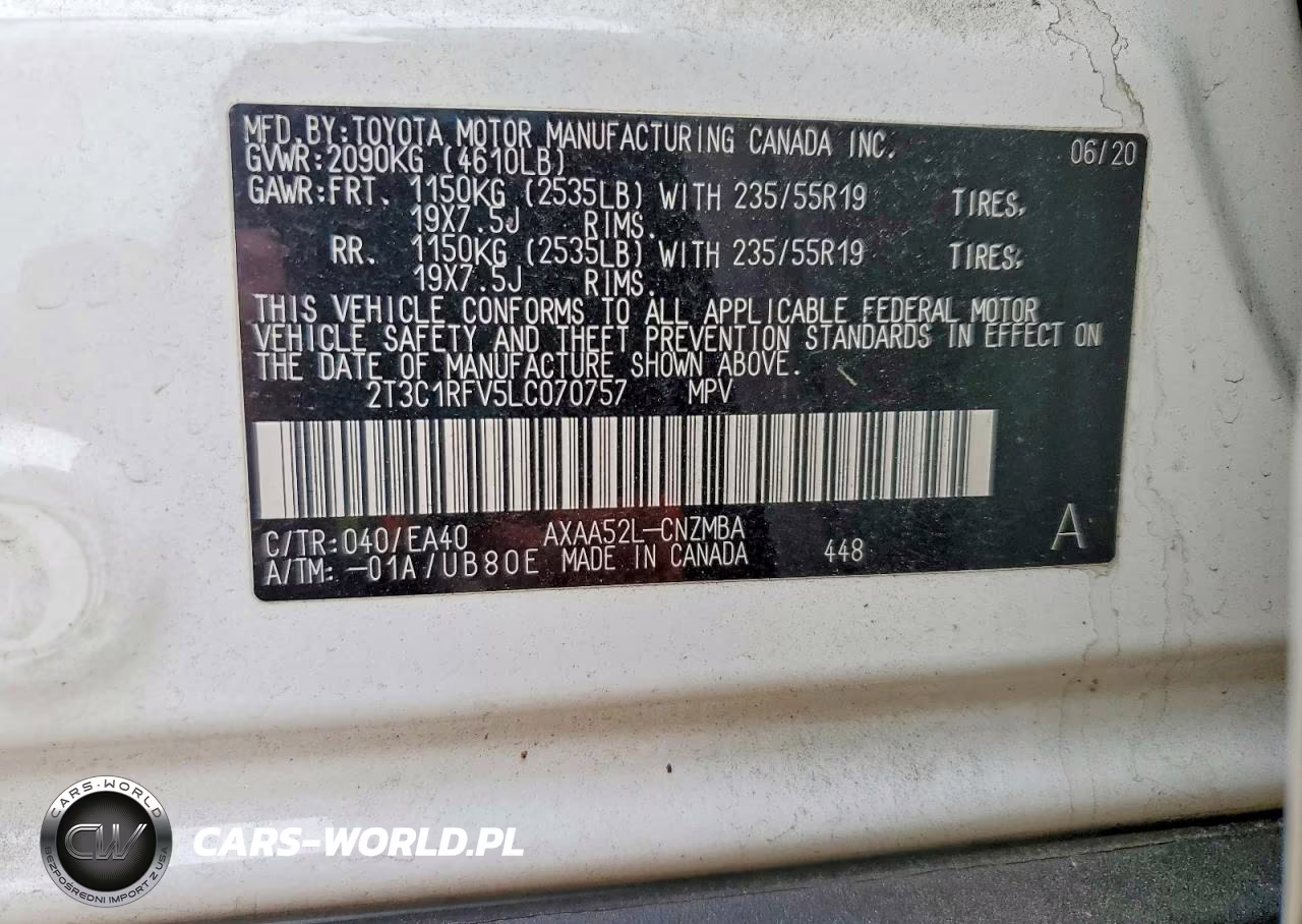 2020 Toyota Rav4 Xle Premium VIN:2T3C1RFV5LC070757 - 13