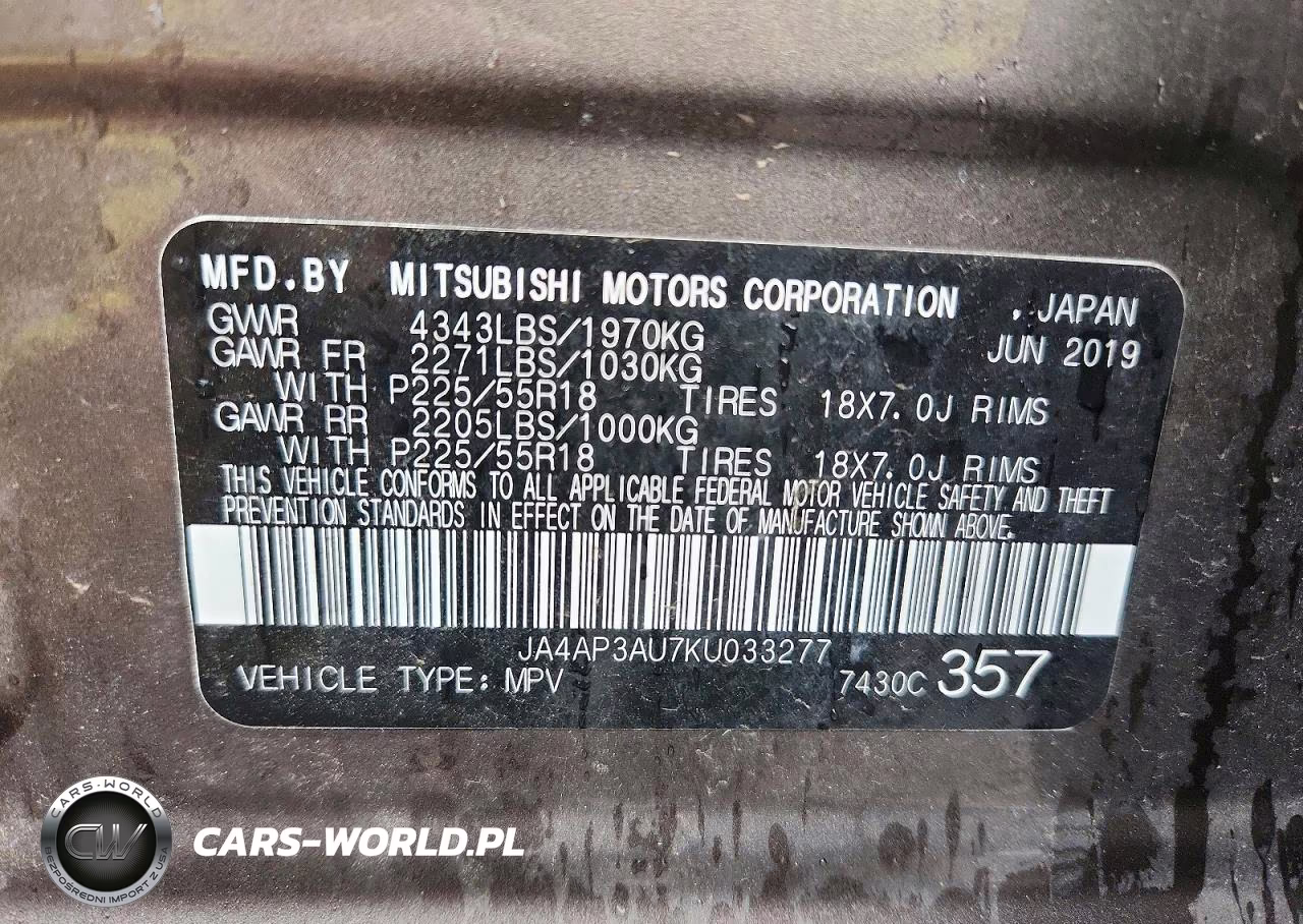 2019 Mitsubishi Outlander Sport Es VIN:JA4AP3AU7KU033277 - 13