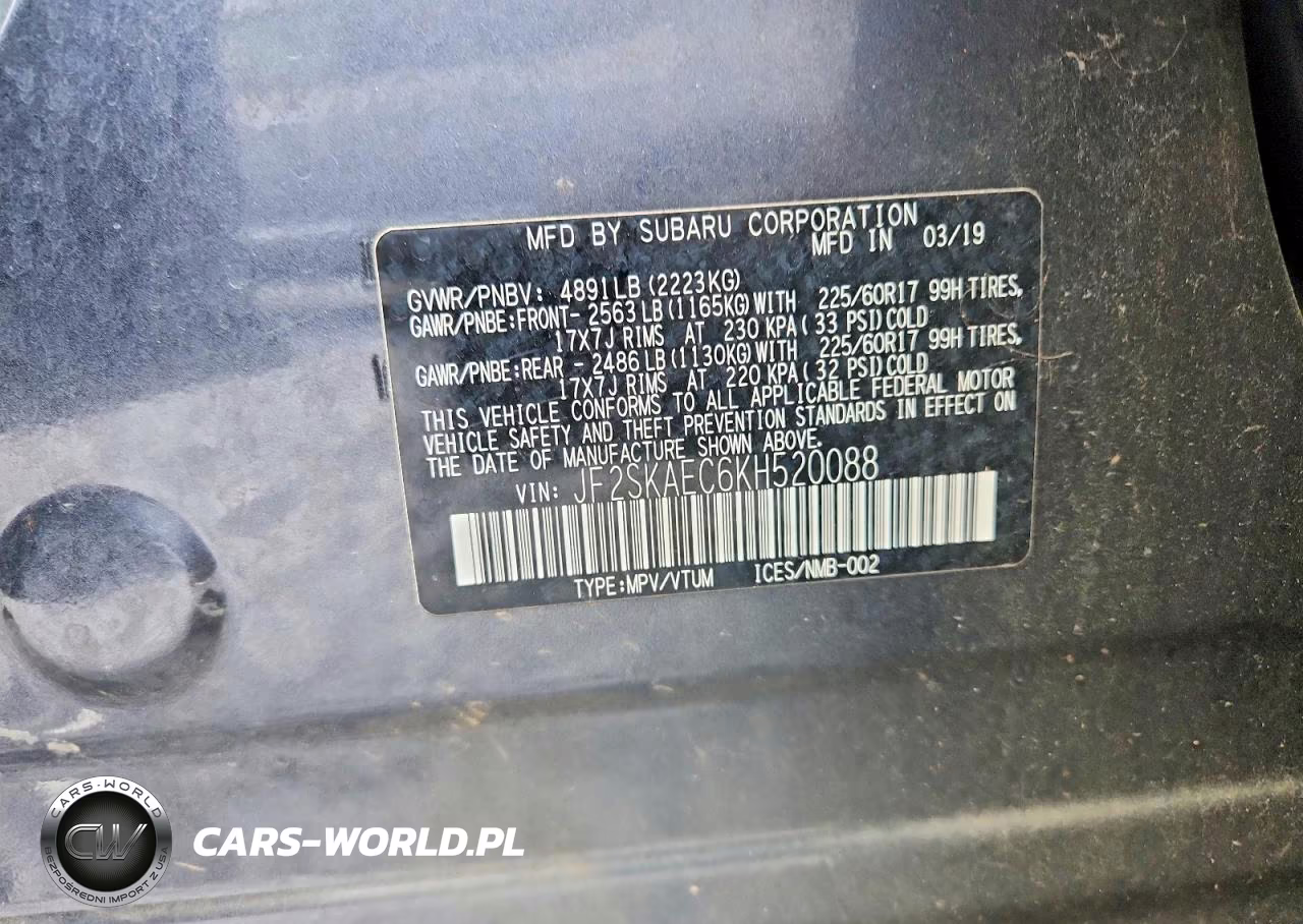 2019 Subaru Forester Premium VIN:JF2SKAEC6KH520088 - 13