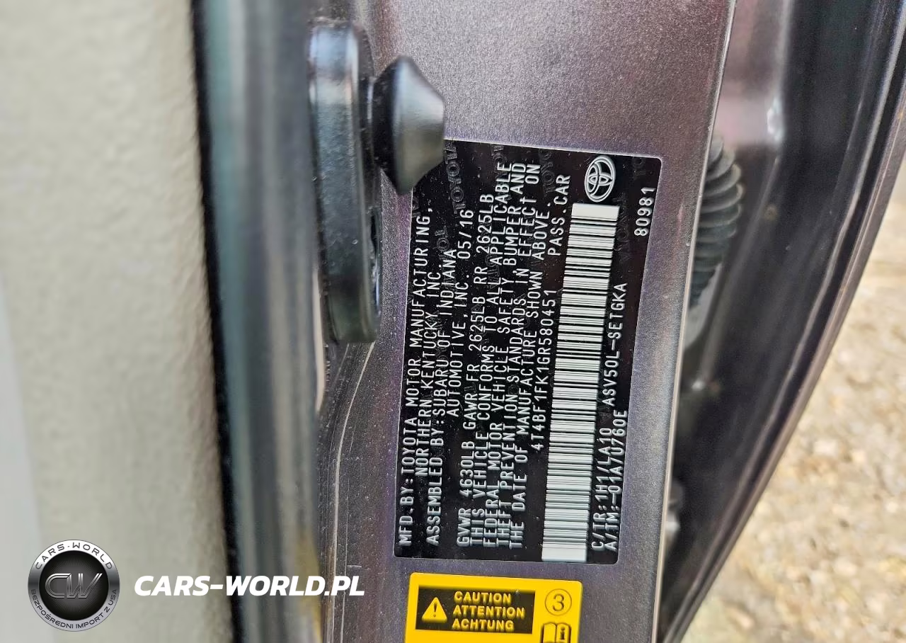 2016 Toyota Camry Xle VIN:4T4BF1FK1GR580451 - 12