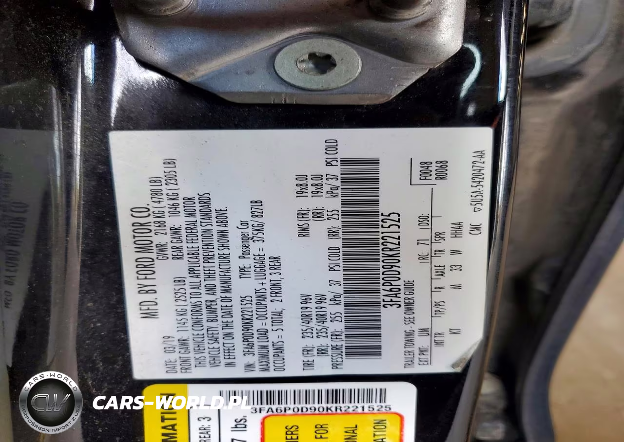 2019 Ford Fusion Titanium VIN:3FA6P0D90KR221525 - 12