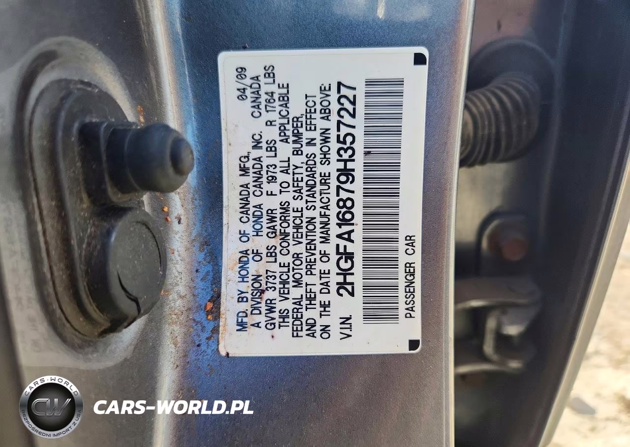 2009 Honda Civic Ex VIN:2HGFA16879H357227 - 12