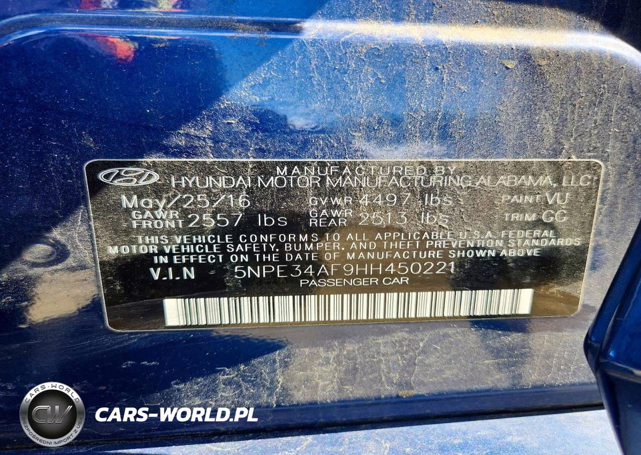 2017 Hyundai Sonata Sport VIN:5NPE34AF9HH450221 - 12