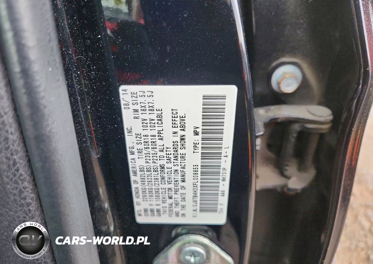 2015 Acura Rdx VIN:5J8TB4H3XFL008855 - 13