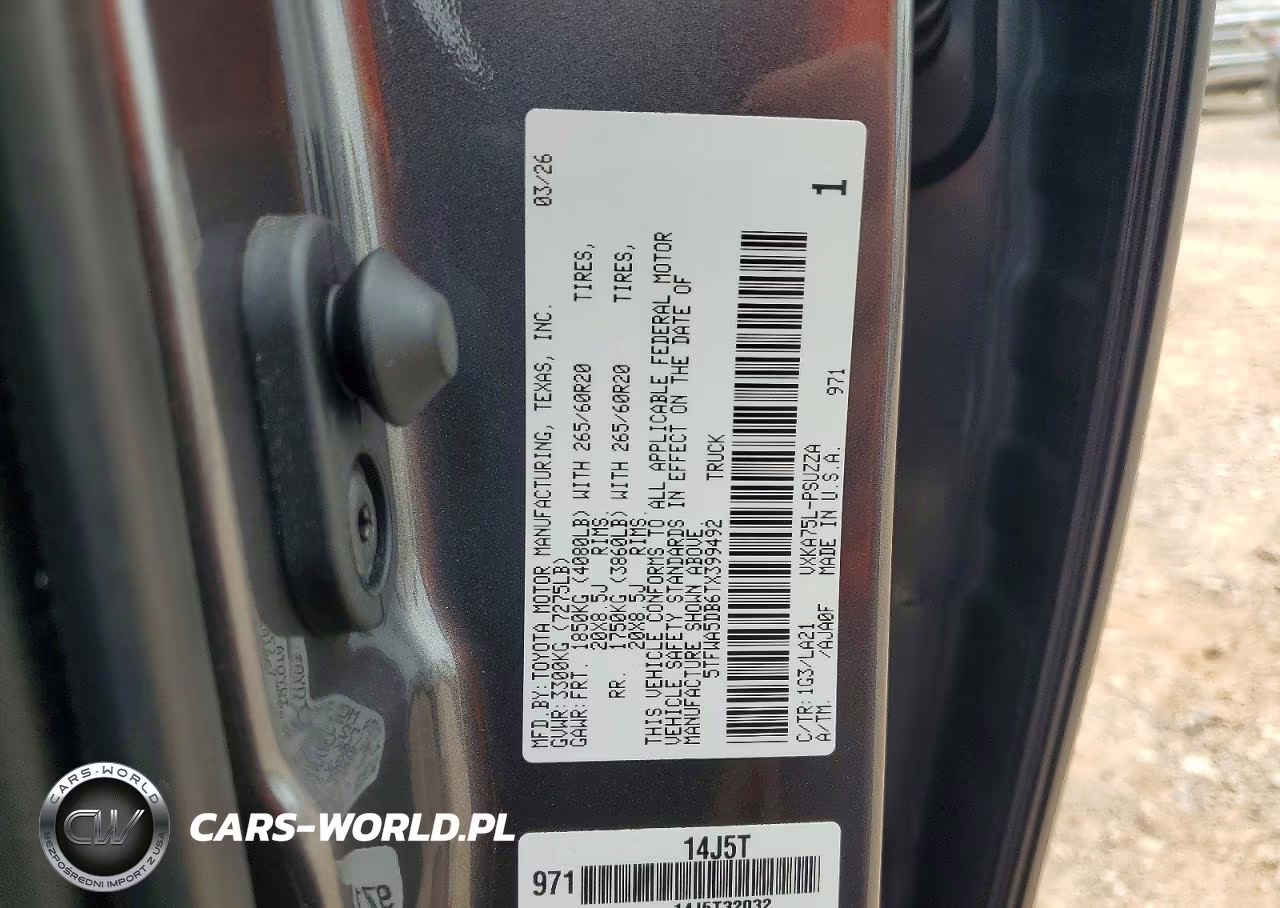 2026 Toyota Tundra Platinum VIN:5TFWA5DB6TX399492 - 12