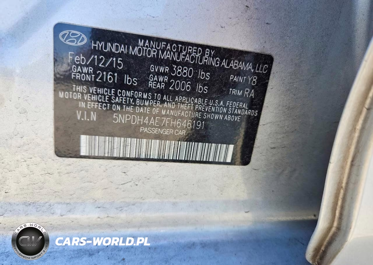 2015 Hyundai Elantra Se VIN:5NPDH4AE7FH646191 - 12