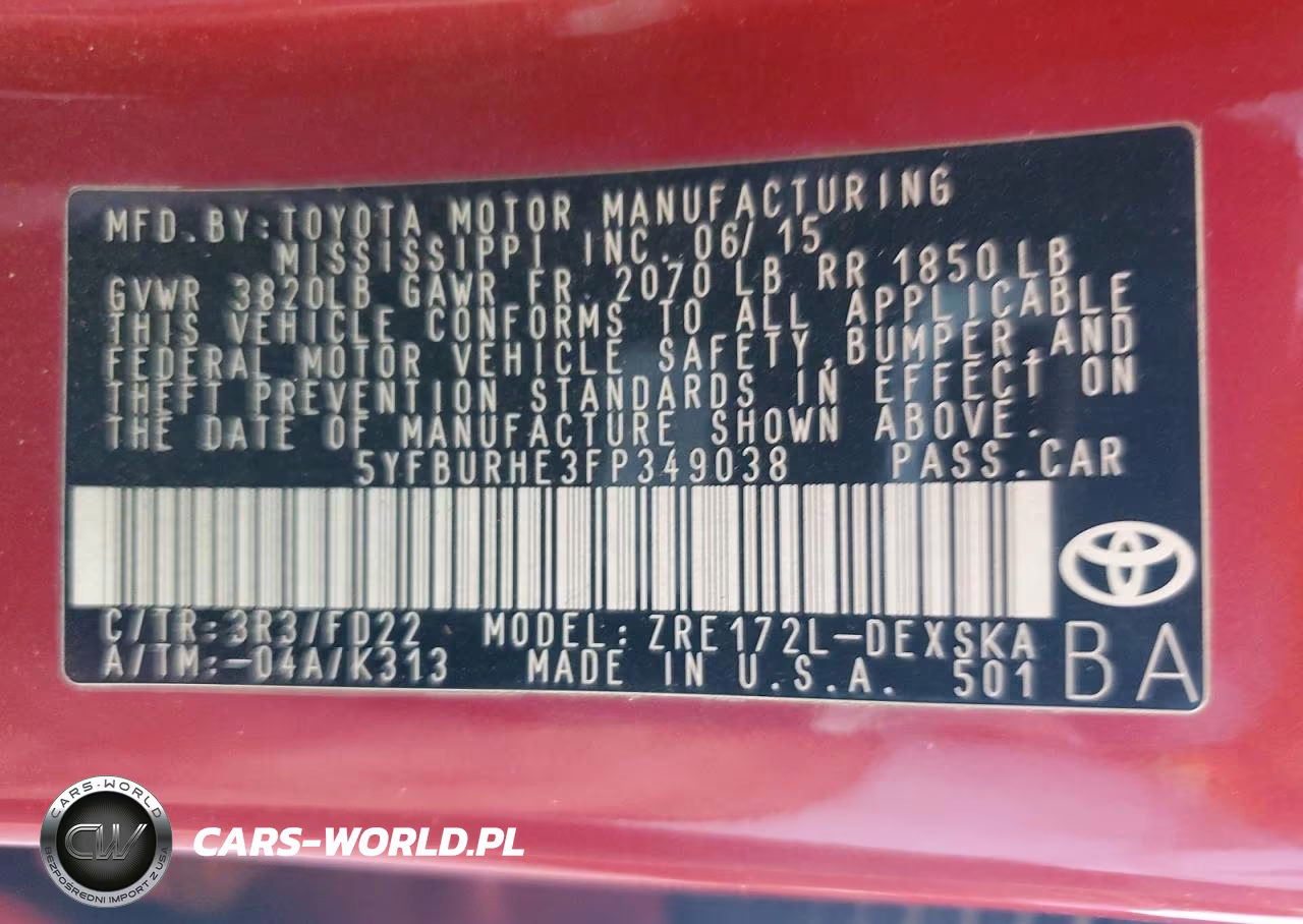 2015 Toyota Corolla S Plus VIN:5YFBURHE3FP349038 - 12