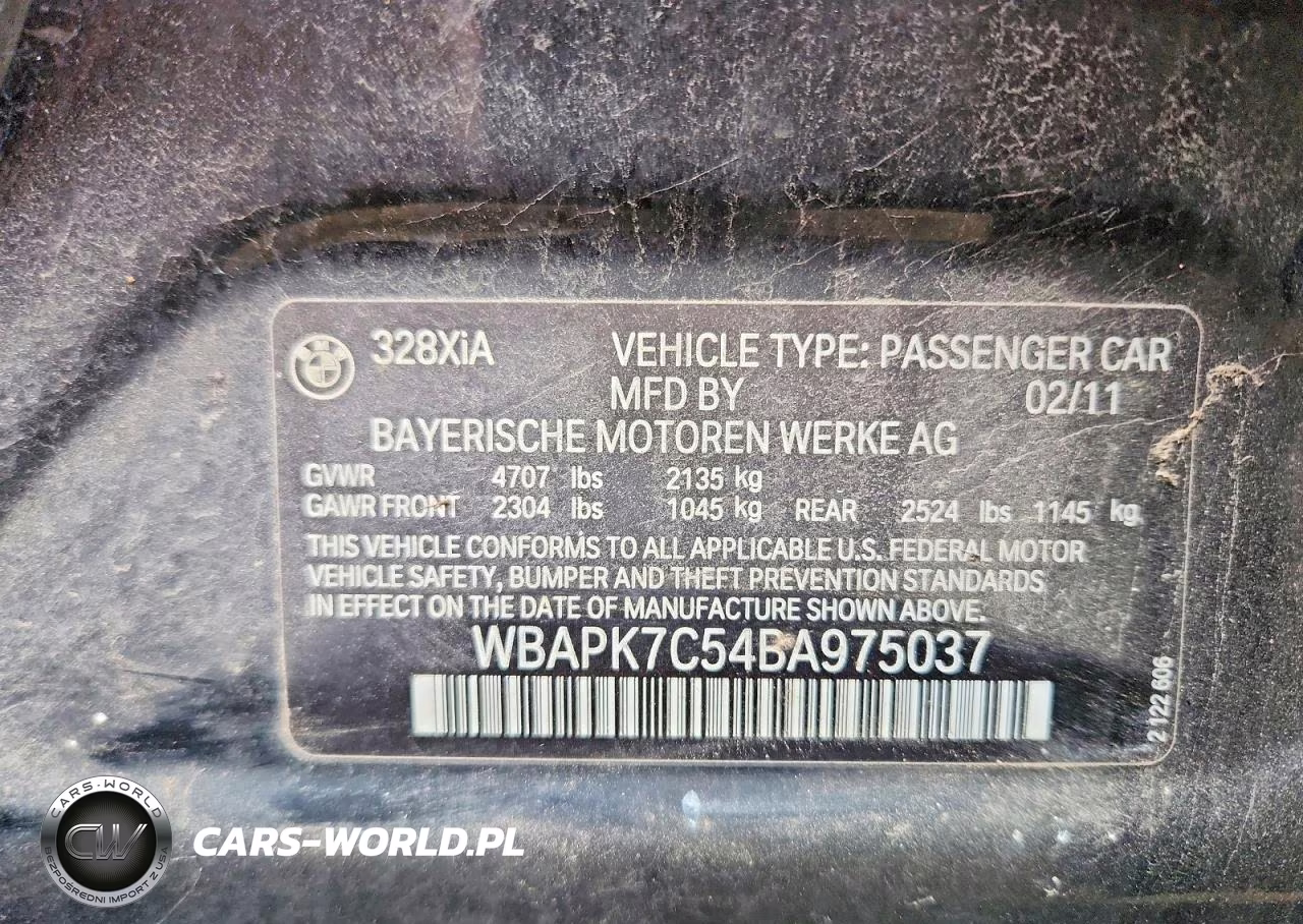 2011 BMW 328 Xi VIN:WBAPK7C54BA975037 - 12