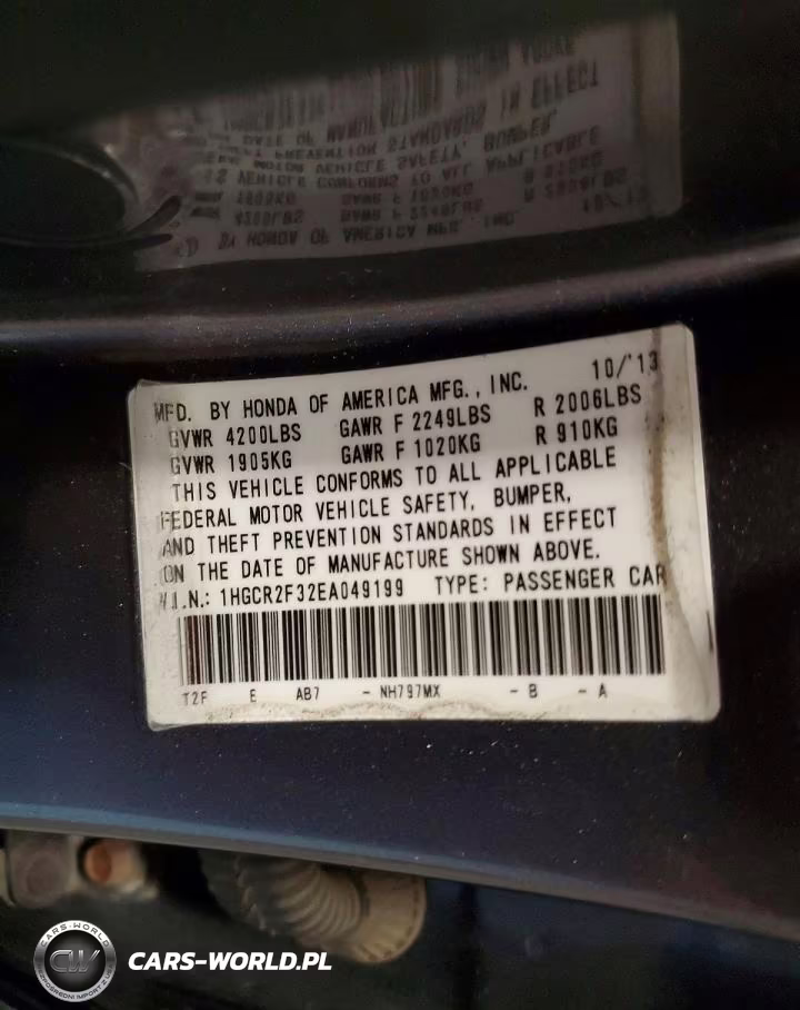 2014 Honda Accord Lx VIN:1HGCR2F32EA049199 - 12