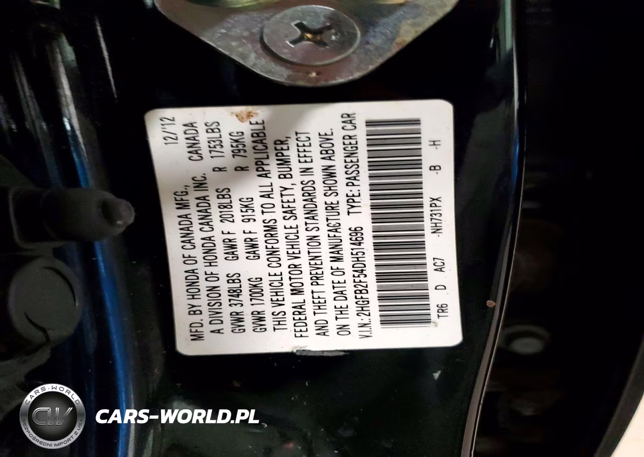 2013 Honda Civic Lx VIN:2HGFB2F54DH514696 - 12
