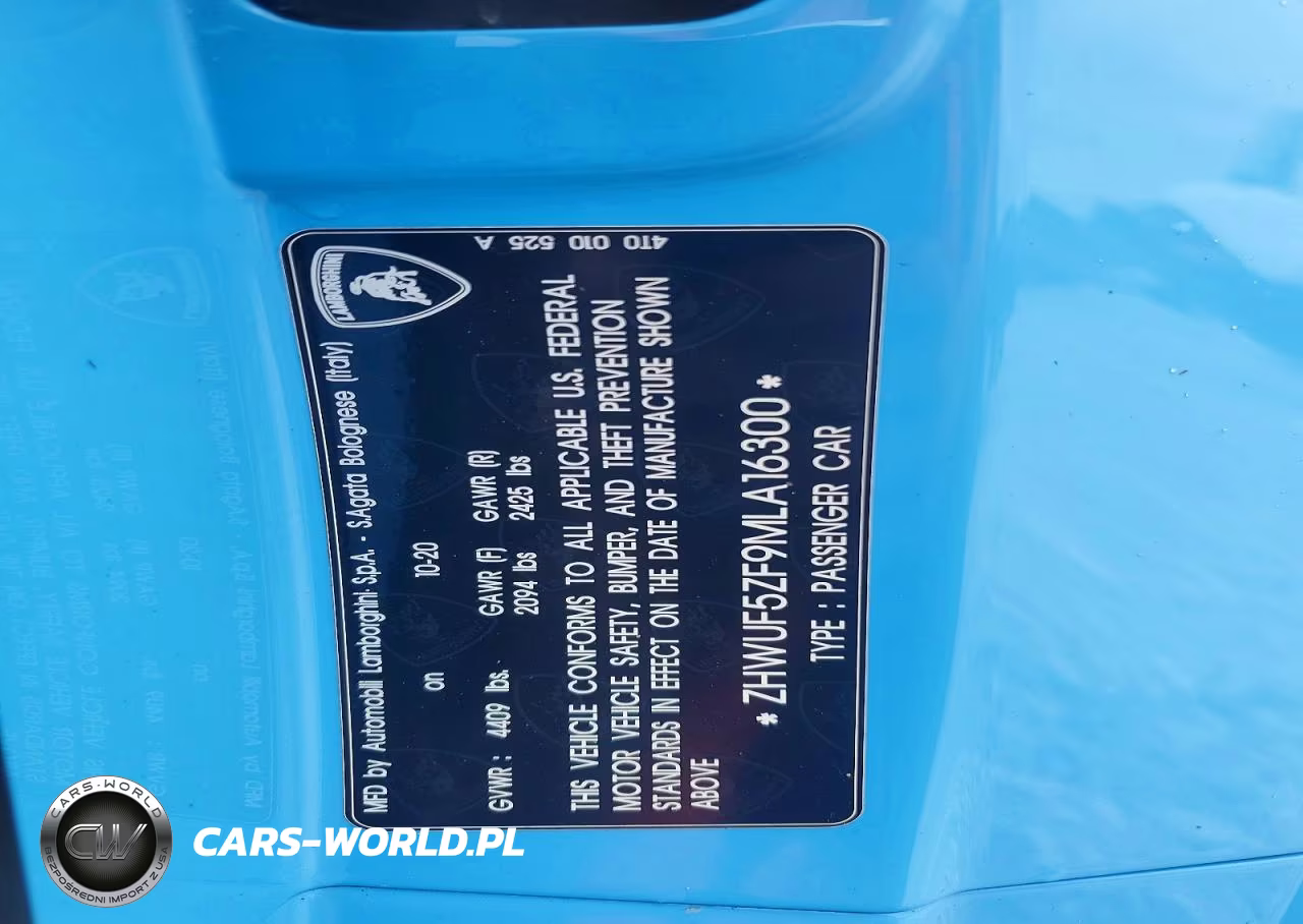 2021 Lamborghini Huracan Evo VIN:ZHWUF5ZF9MLA16300 - 12