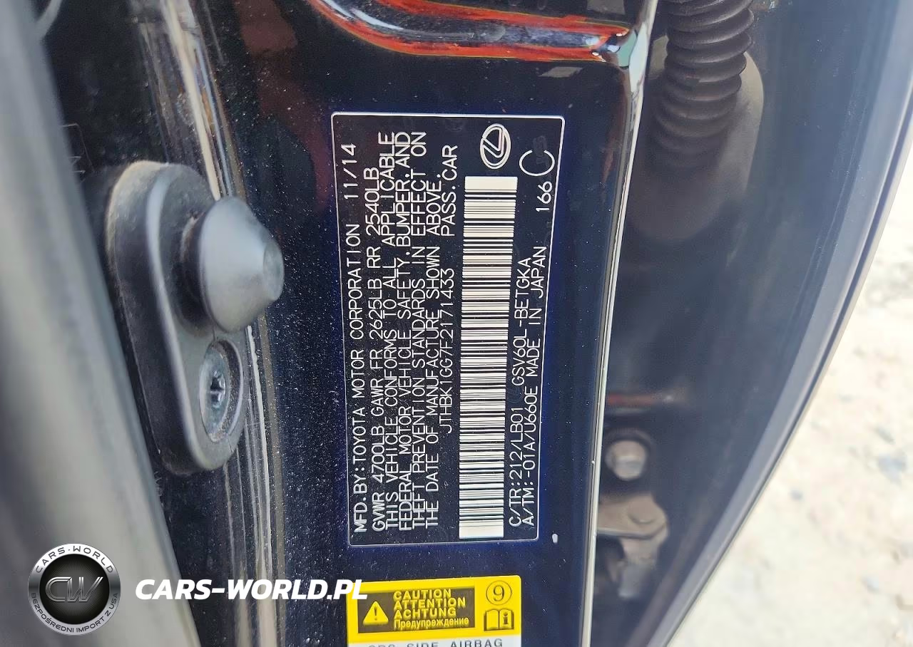 2015 Lexus Es 350 VIN:JTHBK1GG7F2171433 - 12