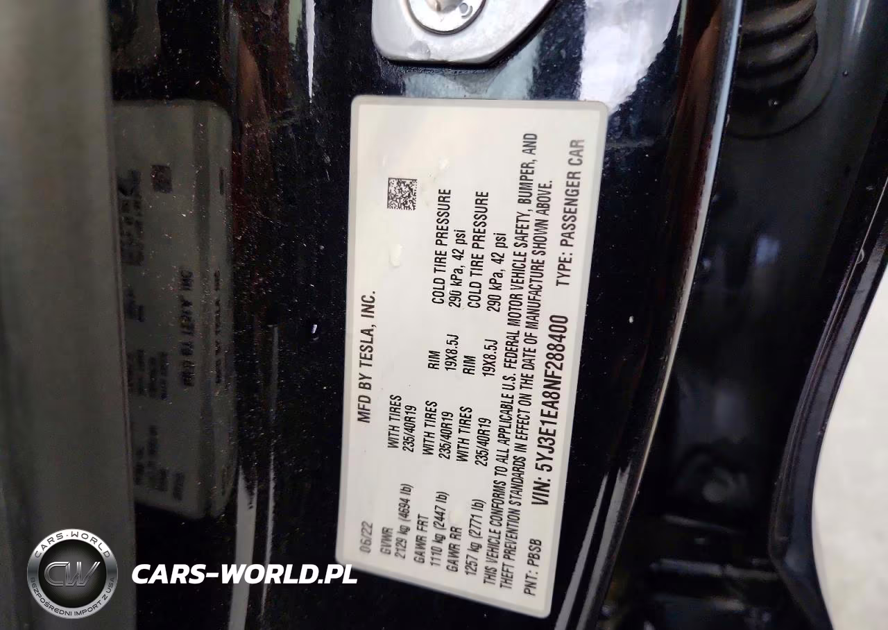 2022 Tesla Model 3 VIN:5YJ3E1EA8NF288400 - 12