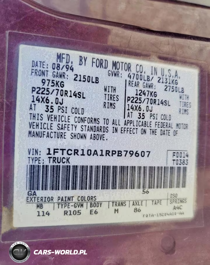 1994 Ford Ranger VIN:1FTCR10A1RPB79607 - 12