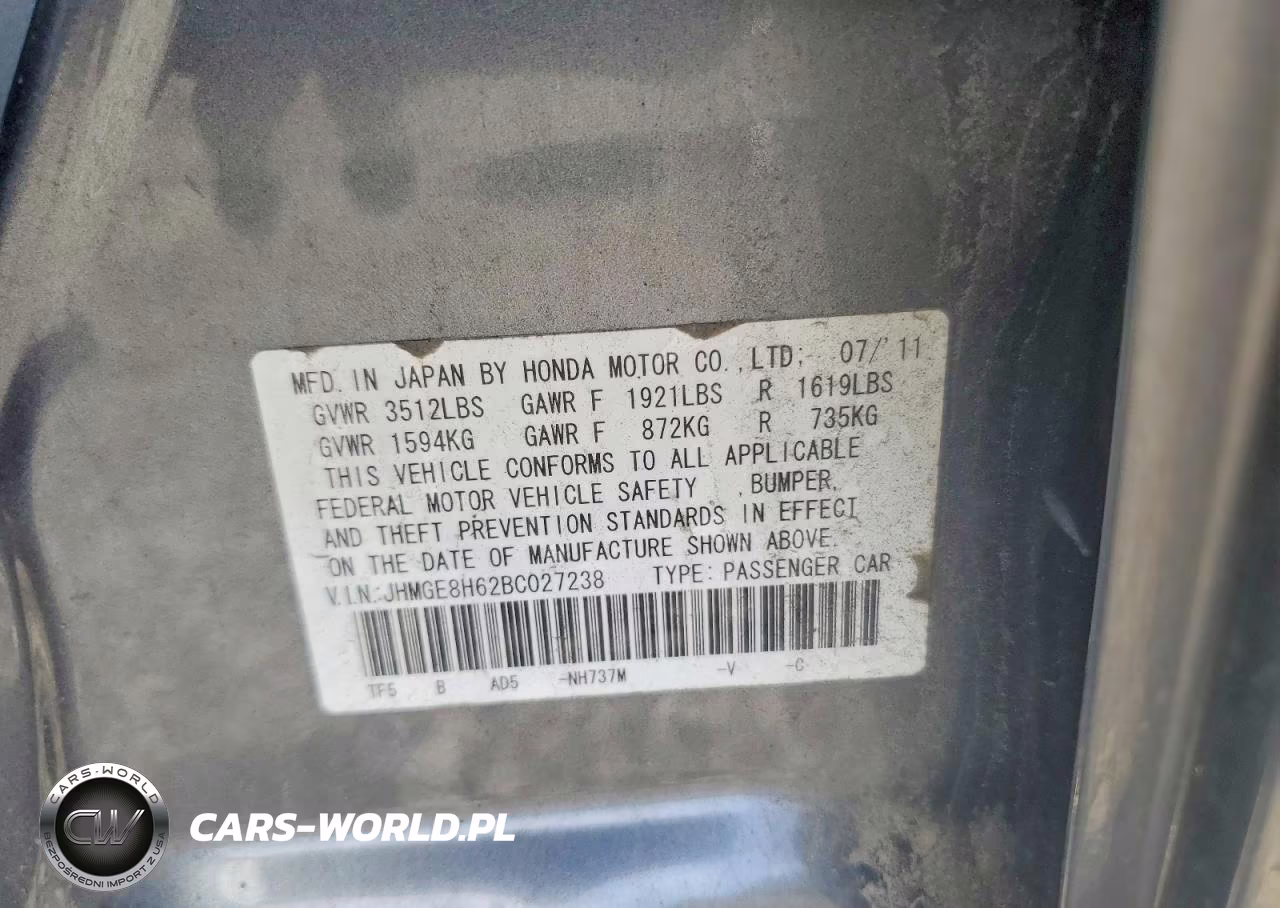 2011 Honda Fit Sport VIN:JHMGE8H62BC027238 - 12