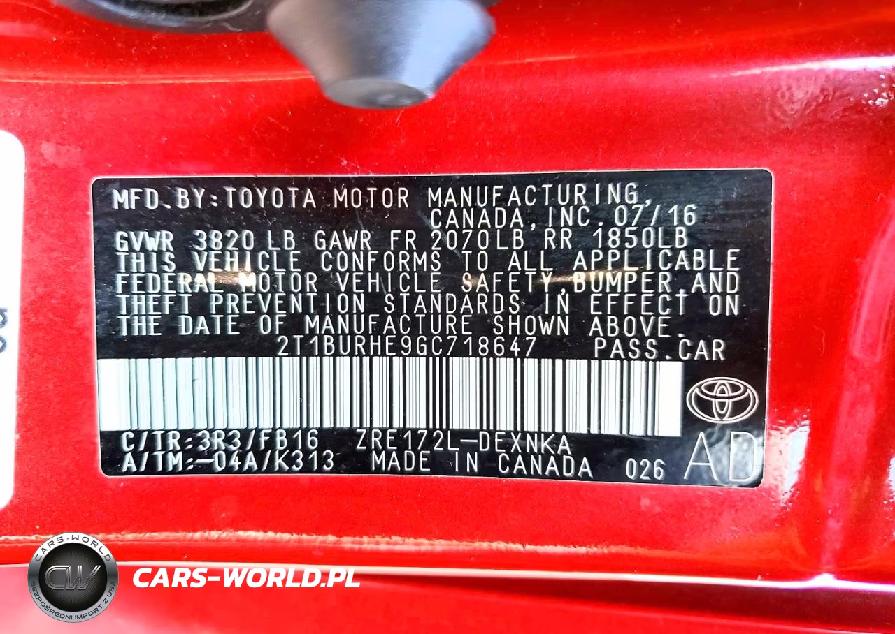2016 Toyota Corolla Le Plus VIN:2T1BURHE9GC718647 - 11