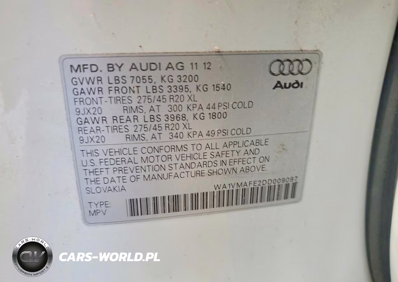 2013 Audi Q7 Prestige VIN:WA1VMAFE2DD009097 - 13