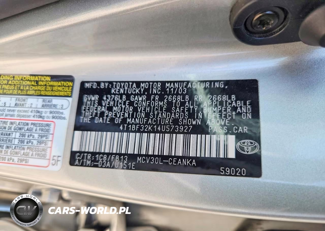 2004 Toyota Camry Le V6 VIN:4T1BF32K14U573927 - 12