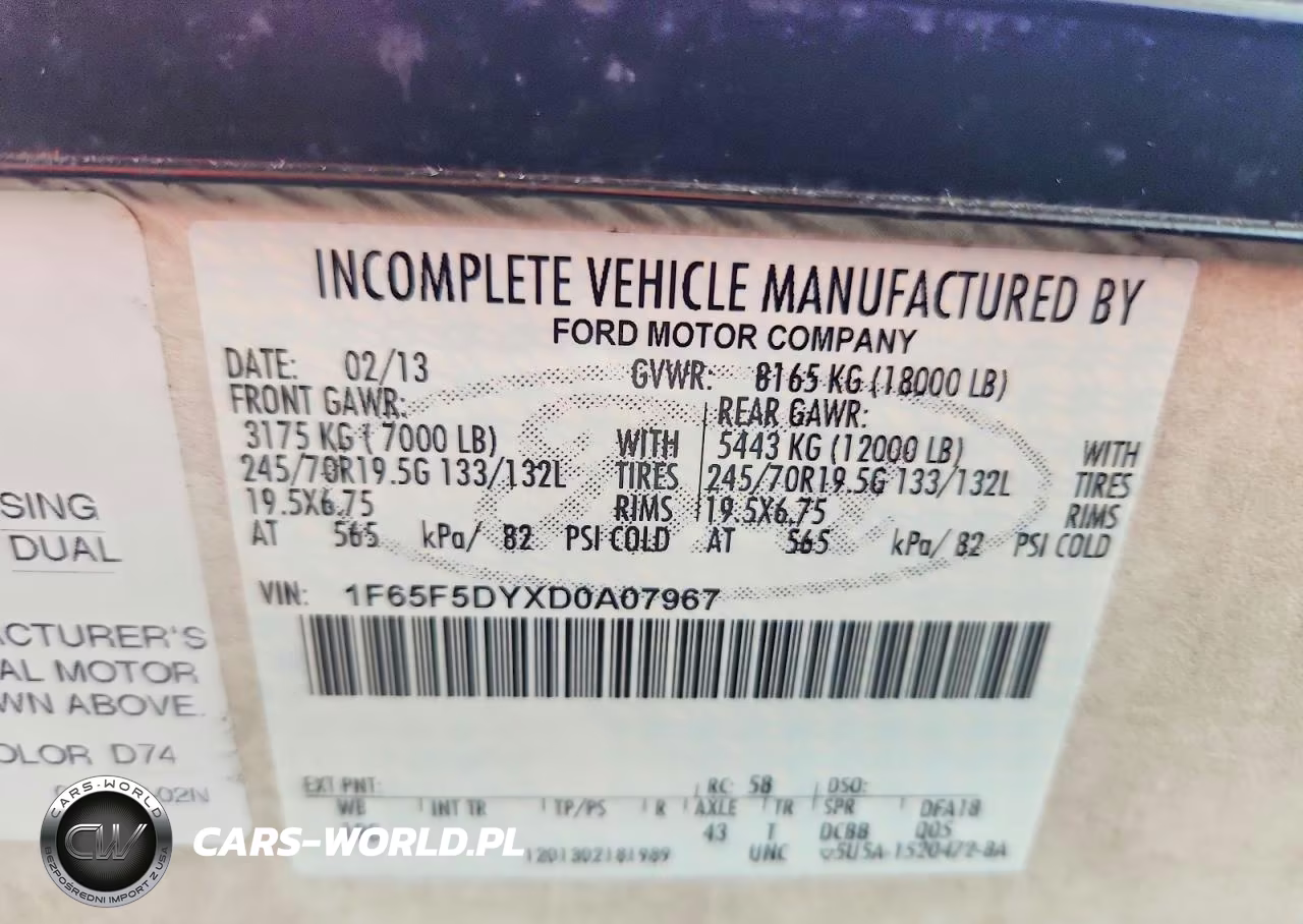 2013 Ford F53 VIN:1F65F5DYXD0A07967 - 10