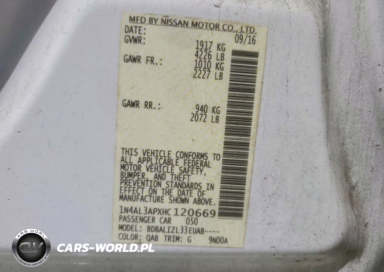 2017 Nissan Altima 2.5 Sv VIN:1N4AL3APXHC120669 - 13