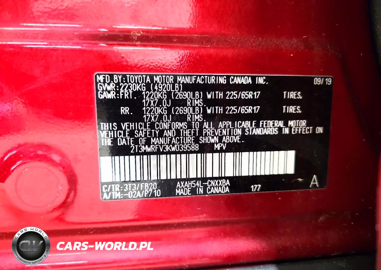 2019 Toyota Rav4 Le VIN:2T3MWRFV3KW039588 - 13