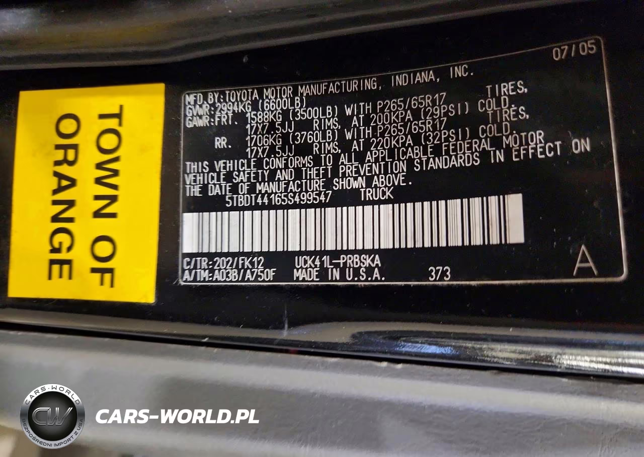 2005 Toyota Tundra Double Cab Sr5 VIN:5TBDT44165S499547 - 12