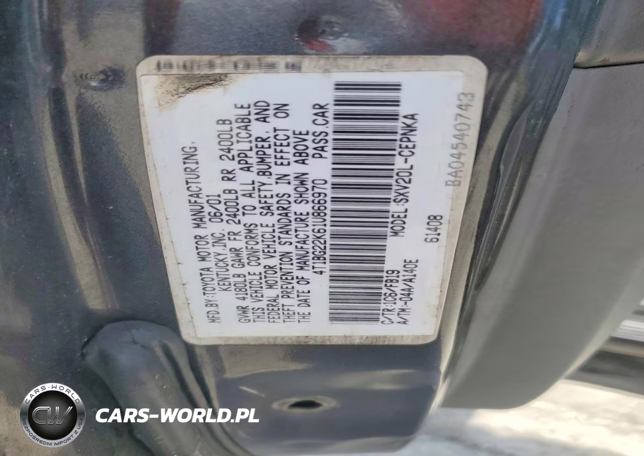 2001 Toyota Camry Le VIN:4T1BG22K61U866970 - 13