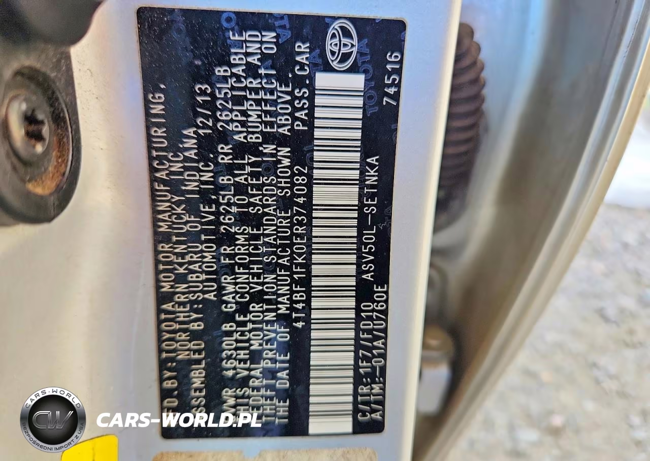 2014 Toyota Camry Le VIN:4T4BF1FK0ER374082 - 12