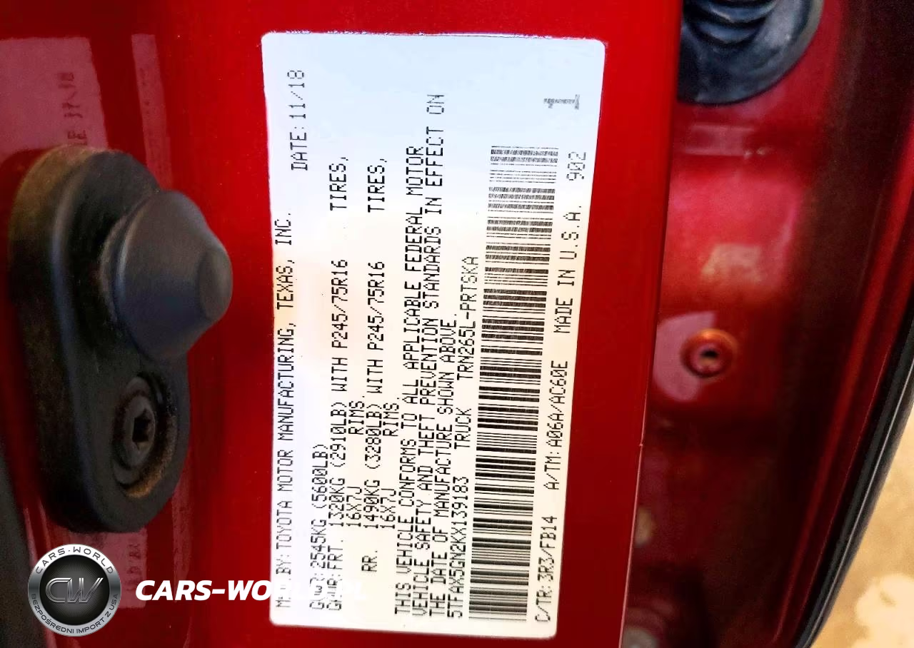 2019 Toyota Tacoma Sr VIN:5TFAX5GN2KX139183 - 13