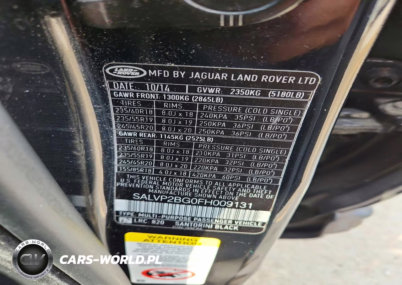 2015 Land Rover Range Rover Evoque Pure Plus VIN:SALVP2BG0FH009131 - 14