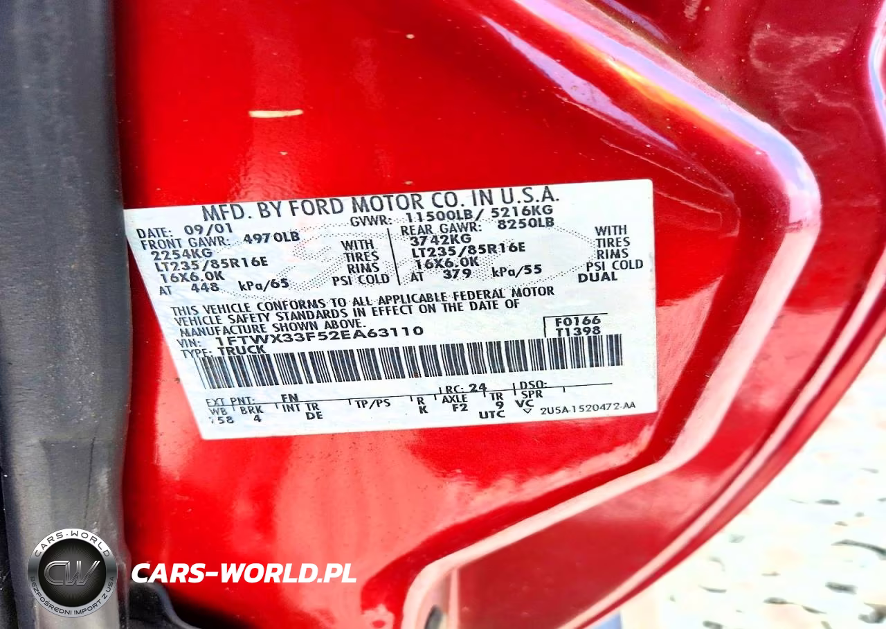 2002 Ford F350 Super Duty VIN:1FTWX33F52EA63110 - 10