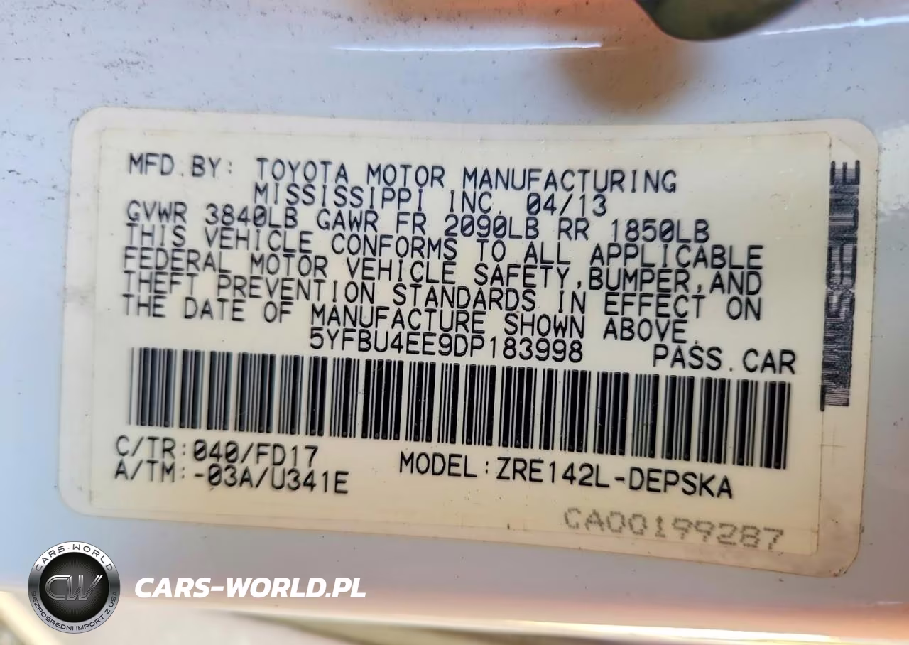 2013 Toyota Corolla S VIN:5YFBU4EE9DP183998 - 12